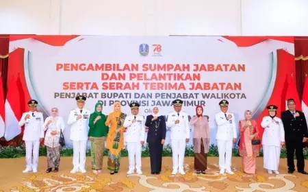 Gubernur Jatim Lantik 6 Pj Kepala Daerah