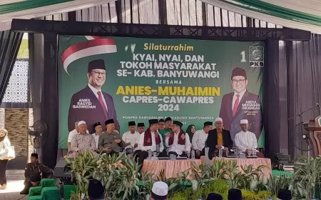 Minta Doa Restu Para Kiai, Anies - Muhaimin Kunjungi Ponpes Darussalam Banyuwangi