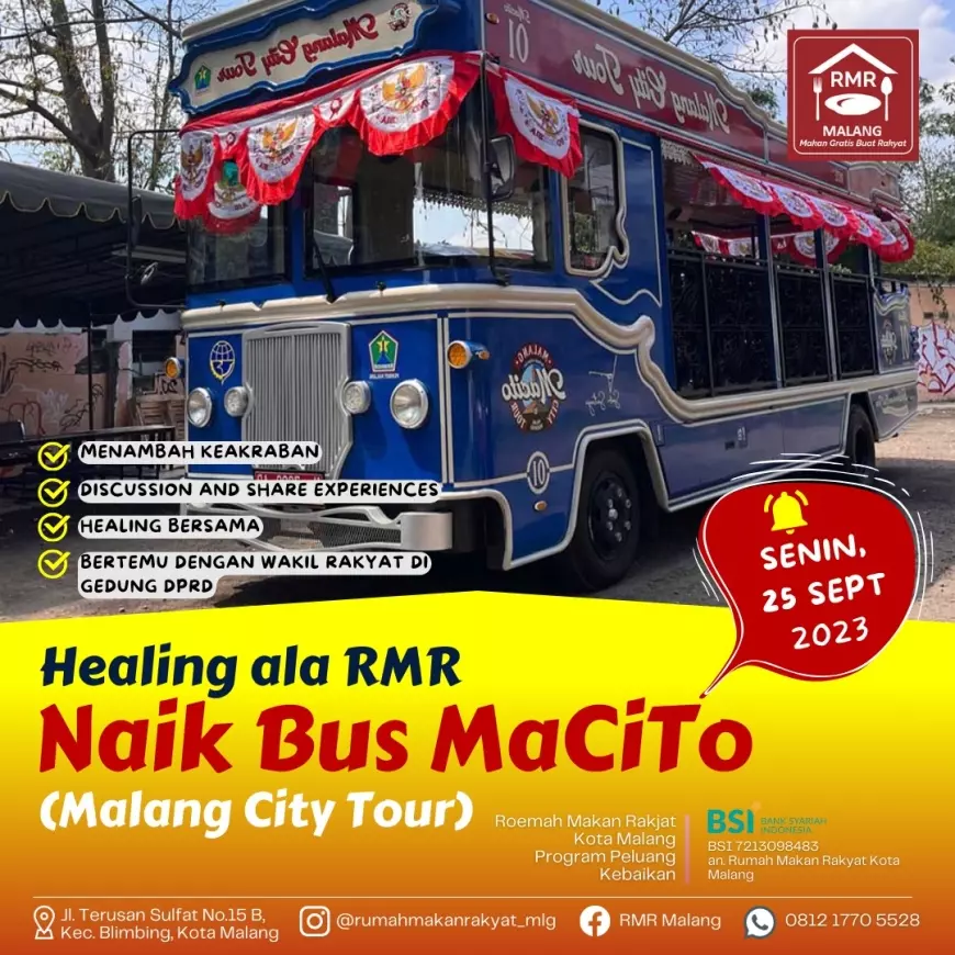 RMR  Kota Malang Ajak Relawan dan Penggiat Healing Naik Bus Macito