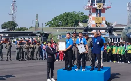 Kejurnas Terjun Payung Kasau Cup di Malang Catat Rekor Muri, Dengan Penerjunan Terbanyak