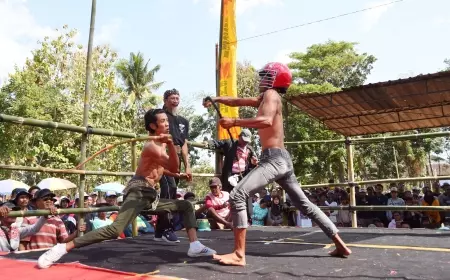 Warga Banyuwangi Saling Cambuk Dalam Tradisi Tiban, Ini Tujuannya