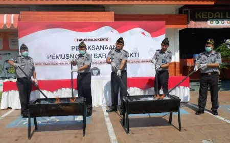 Perangi Barang Terlarang, Lapas Mojokerto Musnahkan Barang Hasil Razia