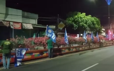 Mendag RI Dijadwalkan Ke Madiun, Kader PAN Pasang Ratusan Bendera