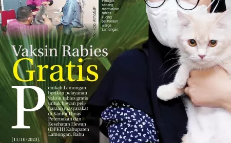 eKoran, Edisi KAMIS, 12 Oktober 2023, rabies, vaksin, gratis, lamongan