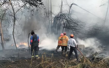 Diduga Bakar Sampah, Sebuah Lahan Kering Kosong di Lowokwaru Terbakar