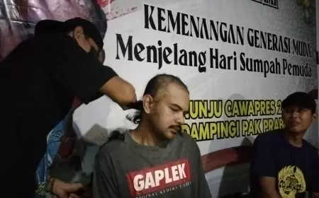 Puluhan Pemuda di Kabupaten Malang Gelar Aksi Cukur Gundul, Dukung Gibran Jadi Cawapres 2024