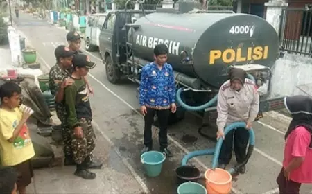 Kekeringan di Kabupaten Malang Makin Meluas, Polres Malang Bantu Distribusikan Air Bersih