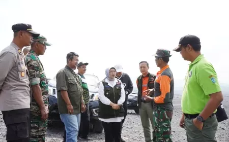 Pj Bupati Lumajang Tinjau Pos Pantau Aliran Lahar Gunung Semeru