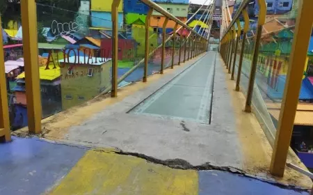 Jembatan Kaca Kampung Warna-warni Jodipan Retak