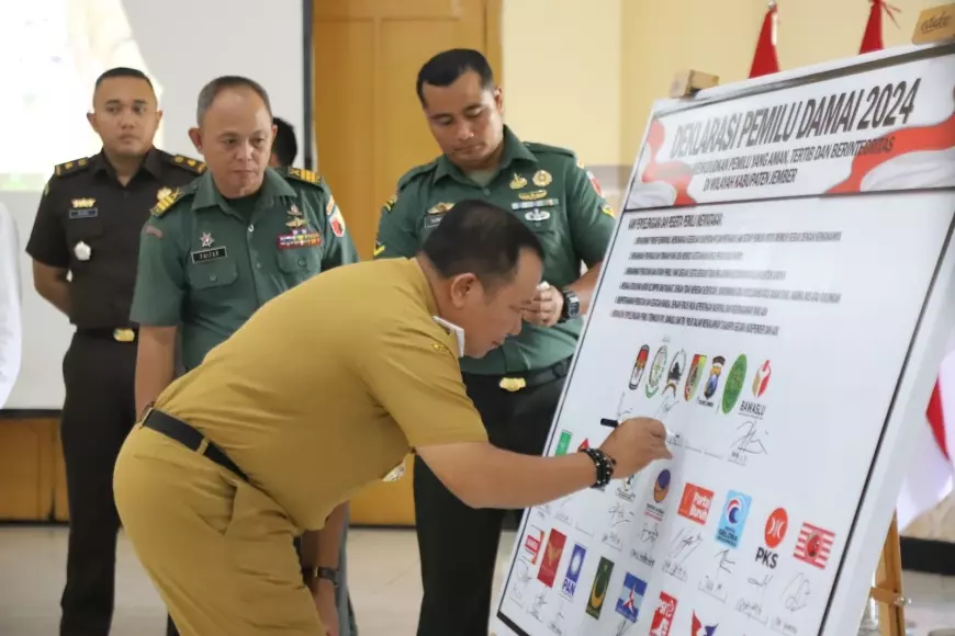 Jelang Pemilu 2024, TNI dan Pemkab Jember Deklarasi Damai