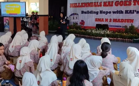 Millenials KAI Ajak Pelajar Madiun Lebih Tahu Perkeretaapian
