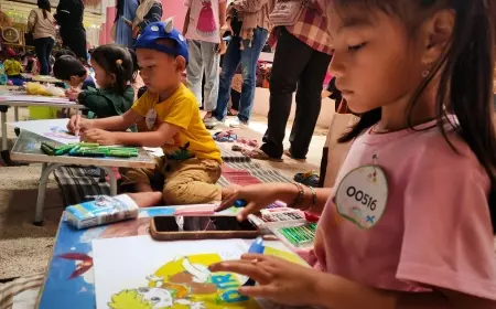 Latih Motorik Anak di Usia Dini, Kolam Renang Flamingo Jadi Ajang Mewarnai