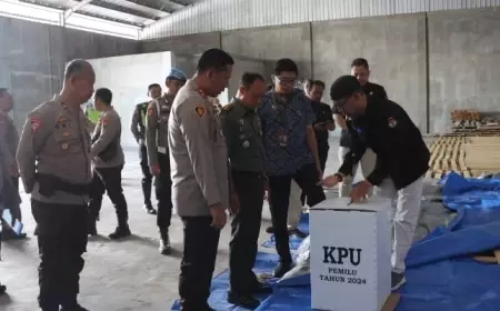 Pantau Tahapan Pemilu, Petugas Gabungan Sisir Kantor KPU, Bawaslu dan Gudang Logistik
