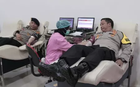 Sambut HUT ke-78 Brimob, Polresta Malang Kota Gelar Donor Darah