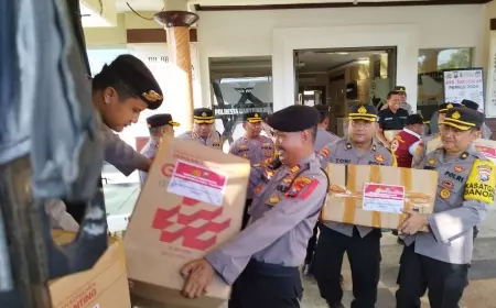 Polresta Banyuwangi Kirim Ratusan Paket Logistik Bantuan untuk Palestina