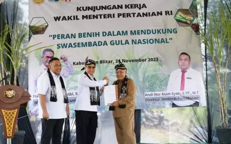 Wamentan RI Hadiri Pelepasan SK Varietas Tebu Pringu di Blitar