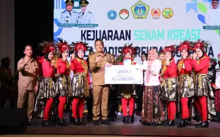 Tampil Memukau, Kecamatan Menganti Raih Juara I Senam Kreasi Piala Kadisparekrafbudpora Gresik