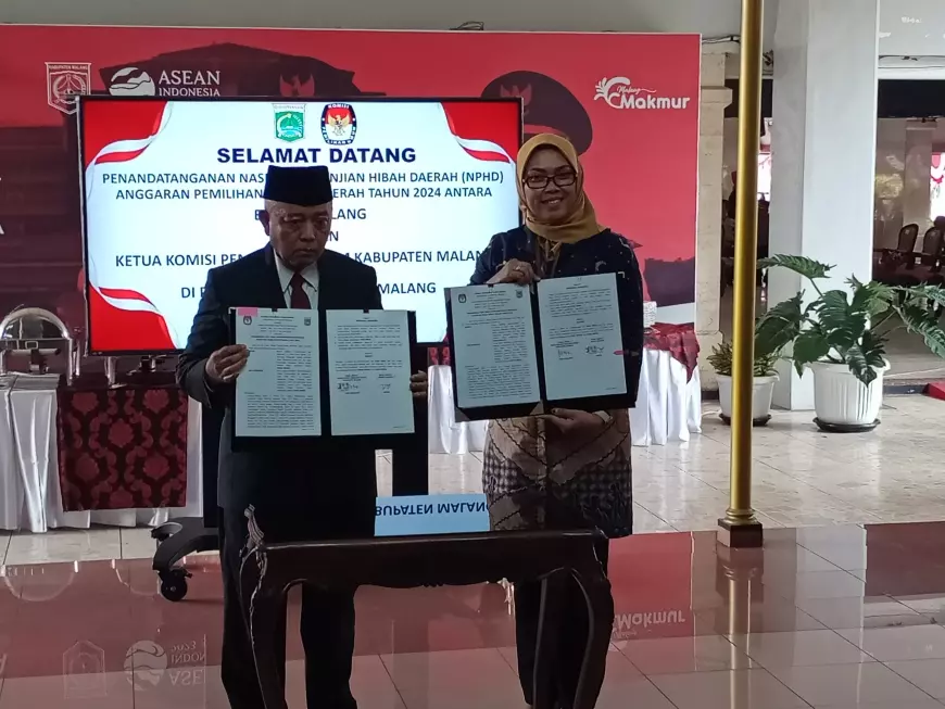 Pemkab Malang Tandatangani NPHD, KPU Terima Anggaran Pilkada 2024 Rp101 Miliar