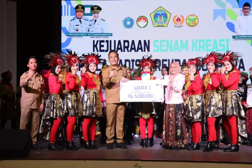 Tampil Memukau, Kecamatan Menganti Raih Juara I Senam Kreasi Piala Kadisparekrafbudpora Gresik