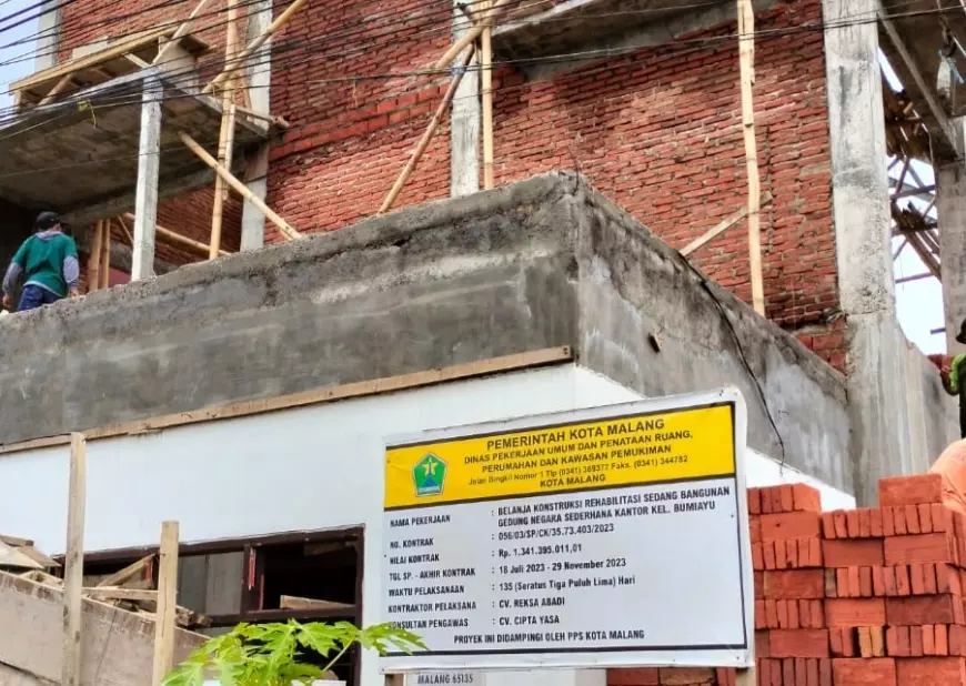 DPUPRPKP Kota Malang Plototi Pekerjaan Drainase dan Gedung