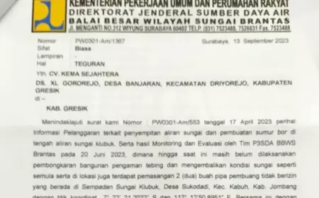 Teguran Pembongkaran BBWS Jatim Kepada CV Kema Sejahtera, Satpol PP Jombang Tunggu Perintah