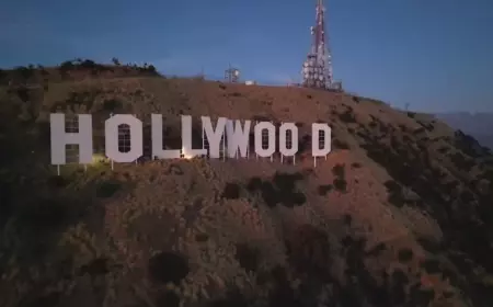 Pencahayaan Cantik Rayakan Papan Nama Hollywood Resmi Satu Abad