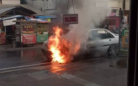 Mobil Sedan Dosen UB Terbakar, Diduga Korsleting Aki