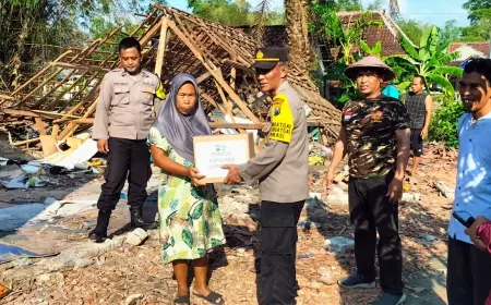 Kapolres Lamongan Segera Bangun Rumah Warga Terdampak Bencana Angin Puting Beliung