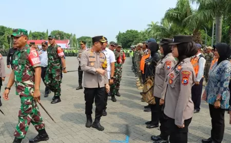 Kunker Presiden RI di Gresik, TNI-Polri Gelar Apel Pasukan