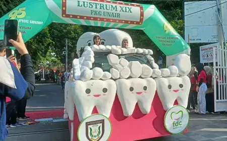FKG UNAIR Meriahkan Hari Jadi ke-95 dengan Karnaval Edukasi Kesehatan Gigi
