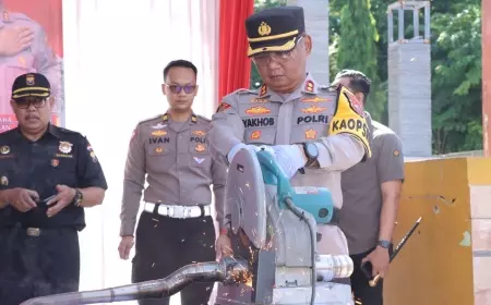 Polres Lamongan Musnahkan Barang Bukti Hasil Ops Cipta Kondisi