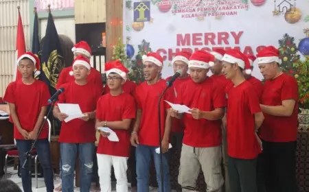 Keceriaan 18 WBP Lapas Pasuruan Ikuti Natal