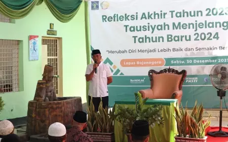 Refleksi Akhir Tahun, Lapas Bojonegoro Gelar Pengajiandan Doa Bersama WBP