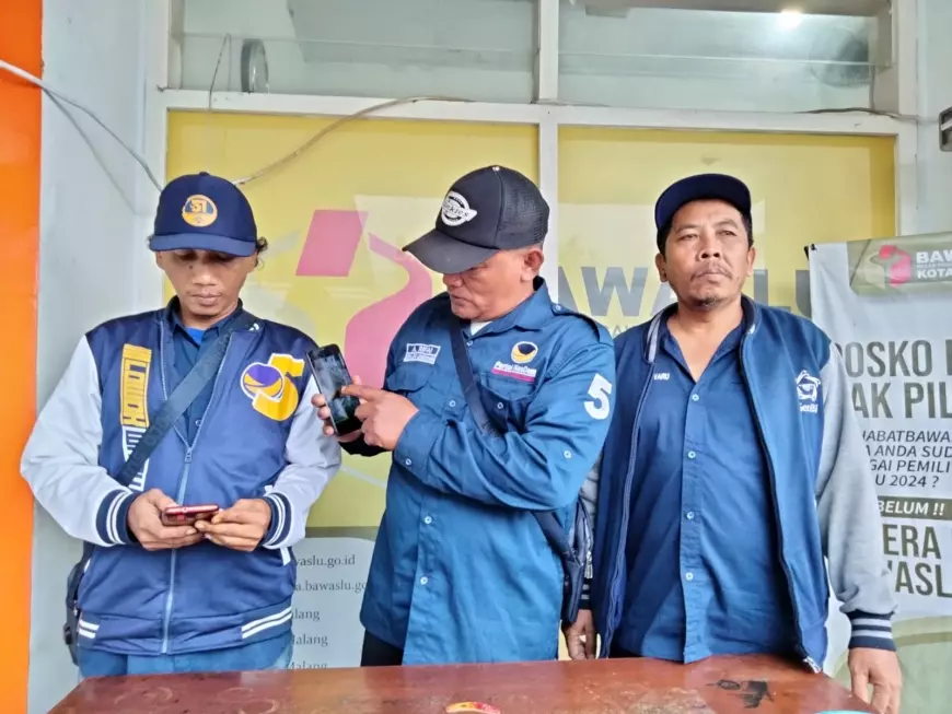 Gegara APK Ditutupi, DPC Nasdem Datangi Bawaslu Kota Malang