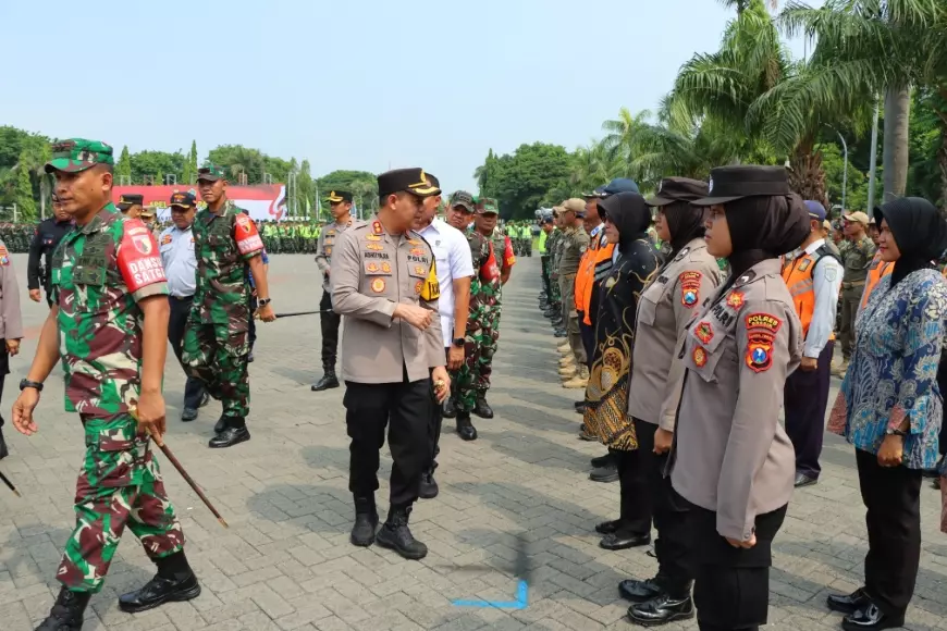 Kunker Presiden RI di Gresik, TNI-Polri Gelar Apel Pasukan