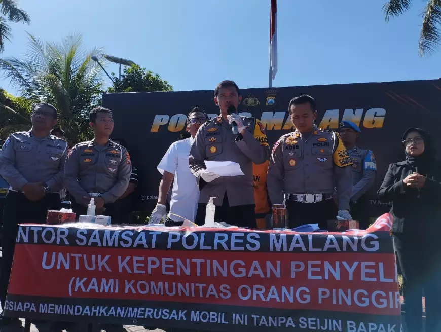 Polres Malang Paparkan Proses Penangkapan Calo di Satpas Singosari