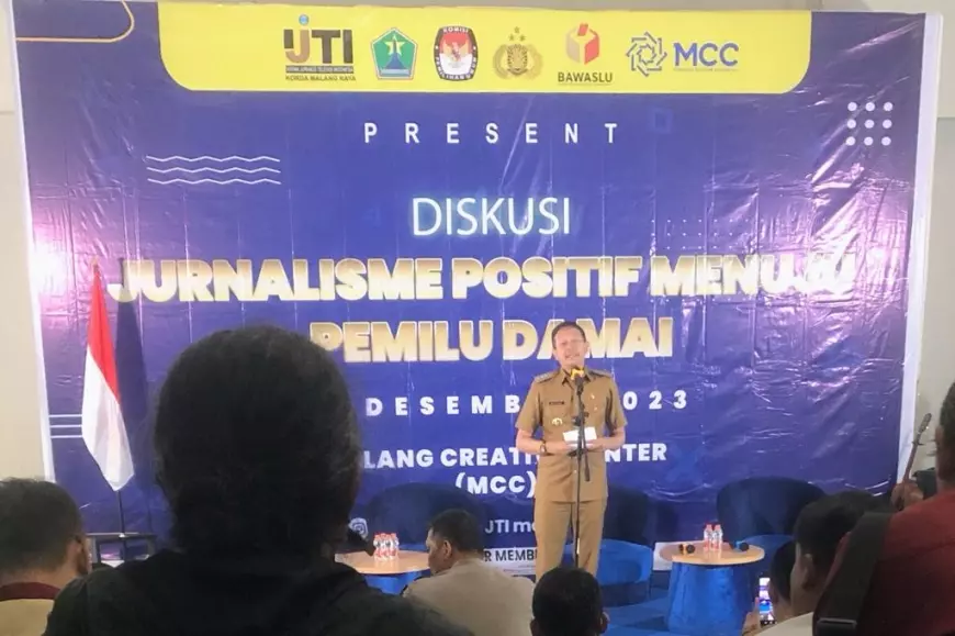 Buka Diskusi Publik 'Jurnalisme Positif Menuju Pemilu Damai', Ini Harapan PJ Wali Kota Malang