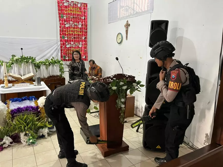 Kerahkan Pasukan Khusus, Polres Probolinggo Sterilisasi Gereja Untuk Natal 2023