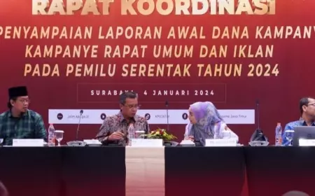 KPU Jatim Koordinasikan Persiapan Penyampaian LADK, Kampanye Rapat Umum dan Iklan
