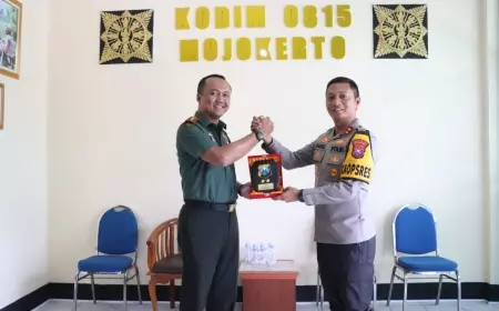 Jalin Sinergitas, Kapolres Mojokerto Kota Sambang ke Kodim 0815