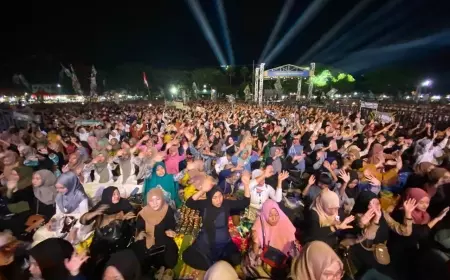 Puluhan Ribu Warga Banyuwangi Tumpah Ruah Berselawat Bersama Syubbanul Muslimin