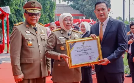Bupati Lamongan Dianugerahi Penghargaan K3 2023 Gubernur Jawa Timur