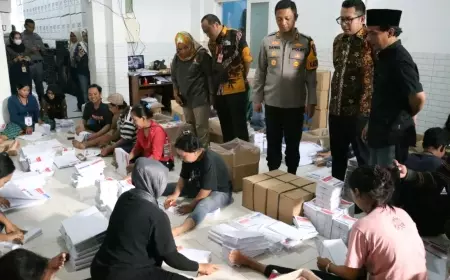 Kapolres Mojokerto Kota dan Pj Wali Kota Cek Logistik Hingga Pelipatan Surat Suara