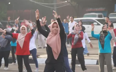 Bupati Mojokerto Ajak Pegawai dan ASN Ikut Senam Pagi Bersama