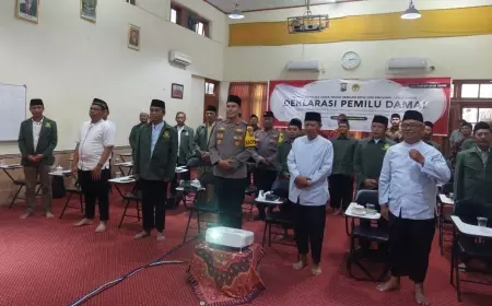 Deklarasi Pemilu Damai Berlanjut, Polres Jombang Gandeng Ponpes LDII