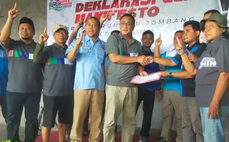Ikrar Poros Buruh Jombang Pastikan Pasangan AMIN Menang Di Jatim