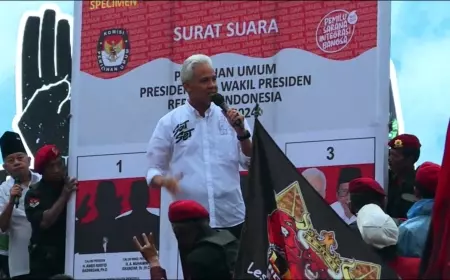 Ganjar Pranowo Simulasi Pencoblosan dalam Kampanye Akbar di Malang