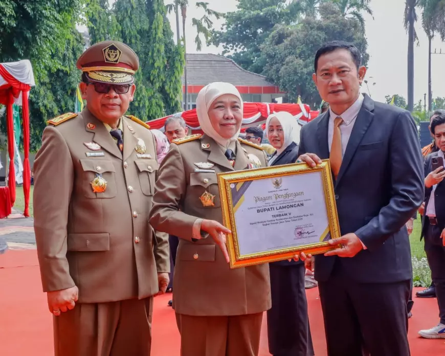 Bupati Lamongan Dianugerahi Penghargaan K3 2023 Gubernur Jawa Timur