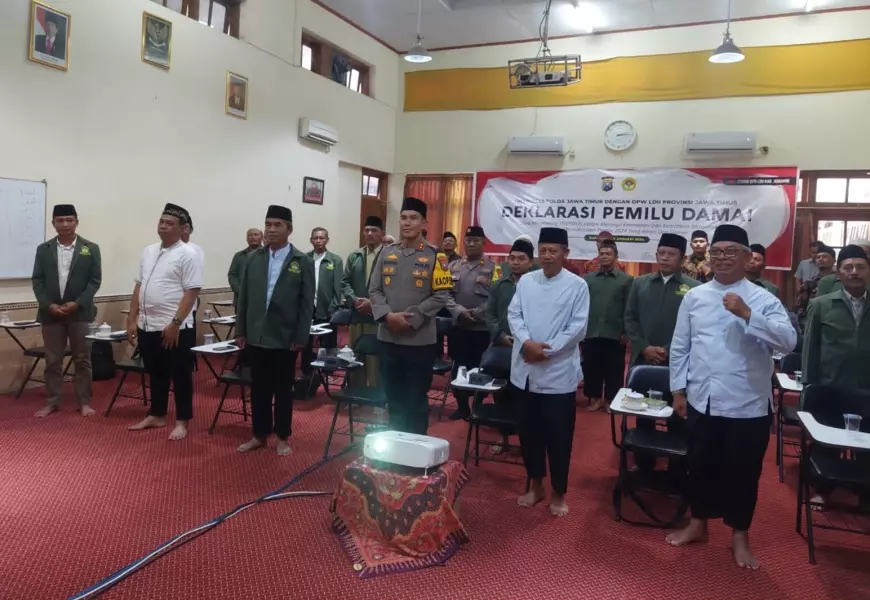 Deklarasi Pemilu Damai Berlanjut, Polres Jombang Gandeng Ponpes LDII