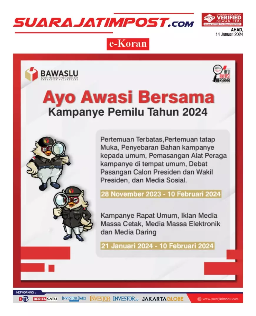 eKoran, Edisi Ahad, 14 Januari 2024